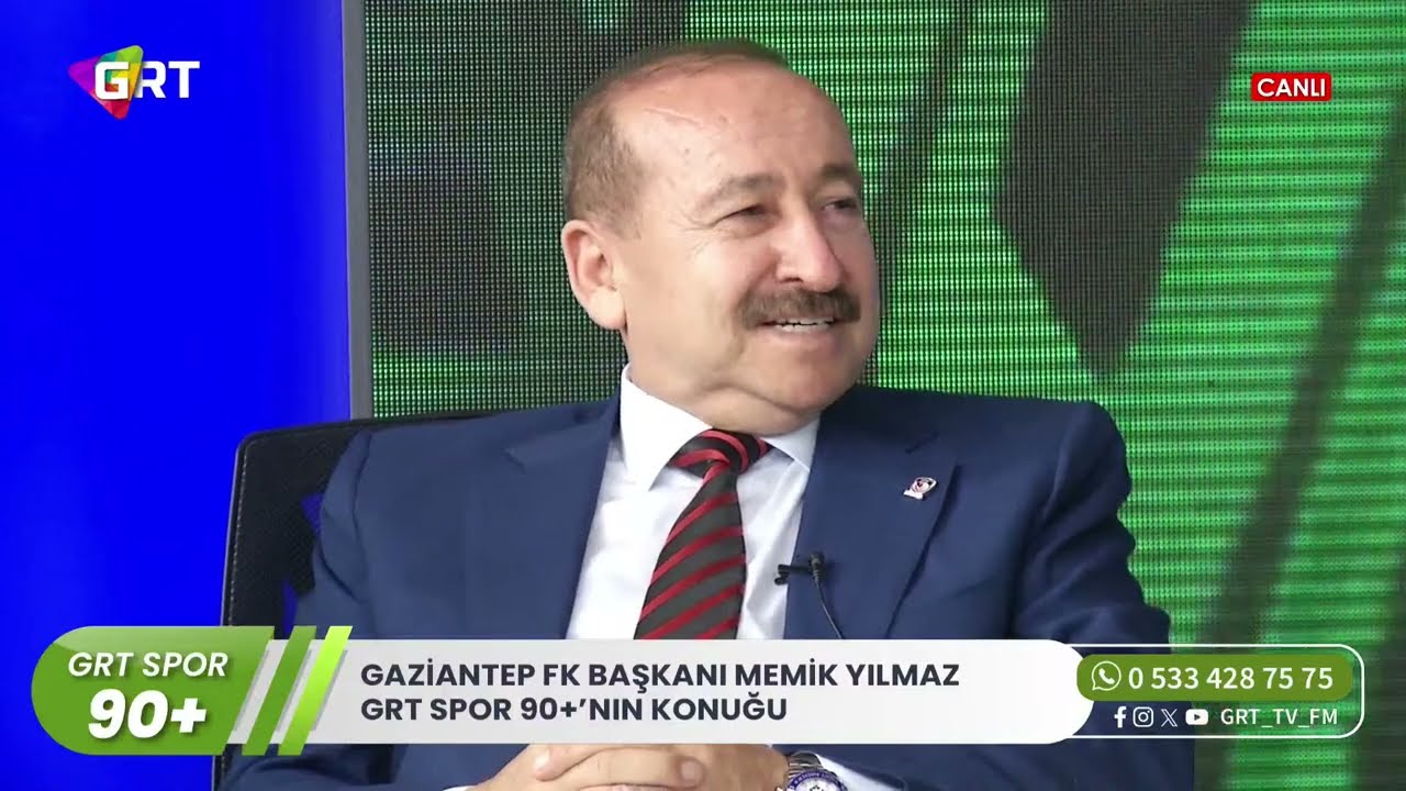 Gaziantep FK Başkanı Memik YILMAZ GRT Spor 90+'nın Konuğu