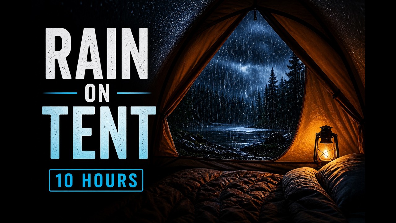 Rain on Tent Sounds Black Screen 10 Hours | Blackout Sleep Lab
