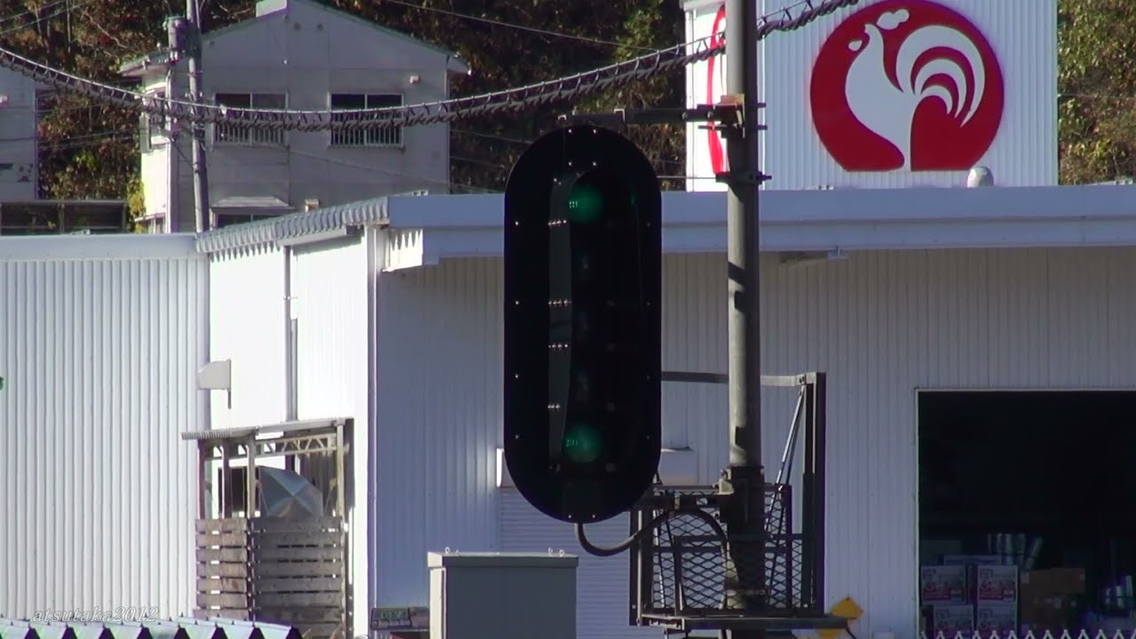 はくたか接近間近 信号が高速進行に変わる瞬間！