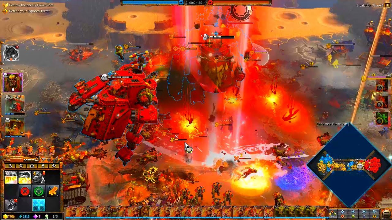 Orks vs Space Marines, 3v3, Hard AI - Warhammer 40K: Dawn Of War 3 - Deathwatch Mod