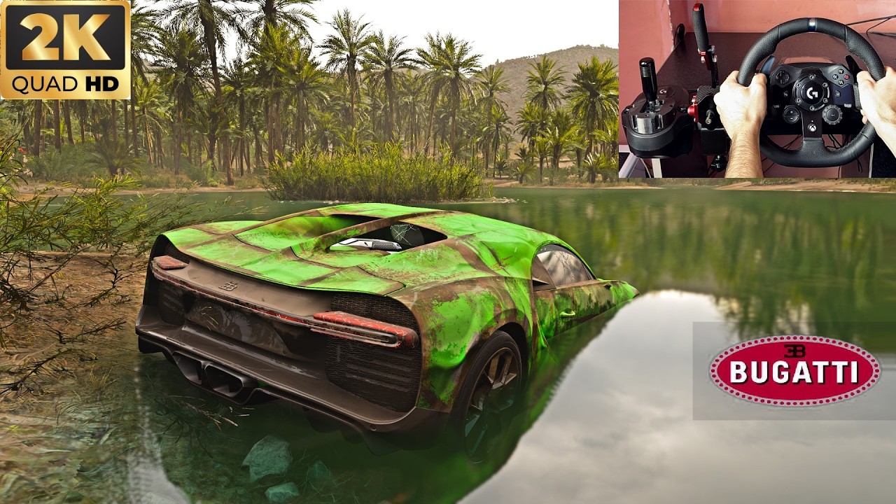 Rebuilding Bugatti Chiron | Forza Horizon 5 Steering Wheel Gameplay