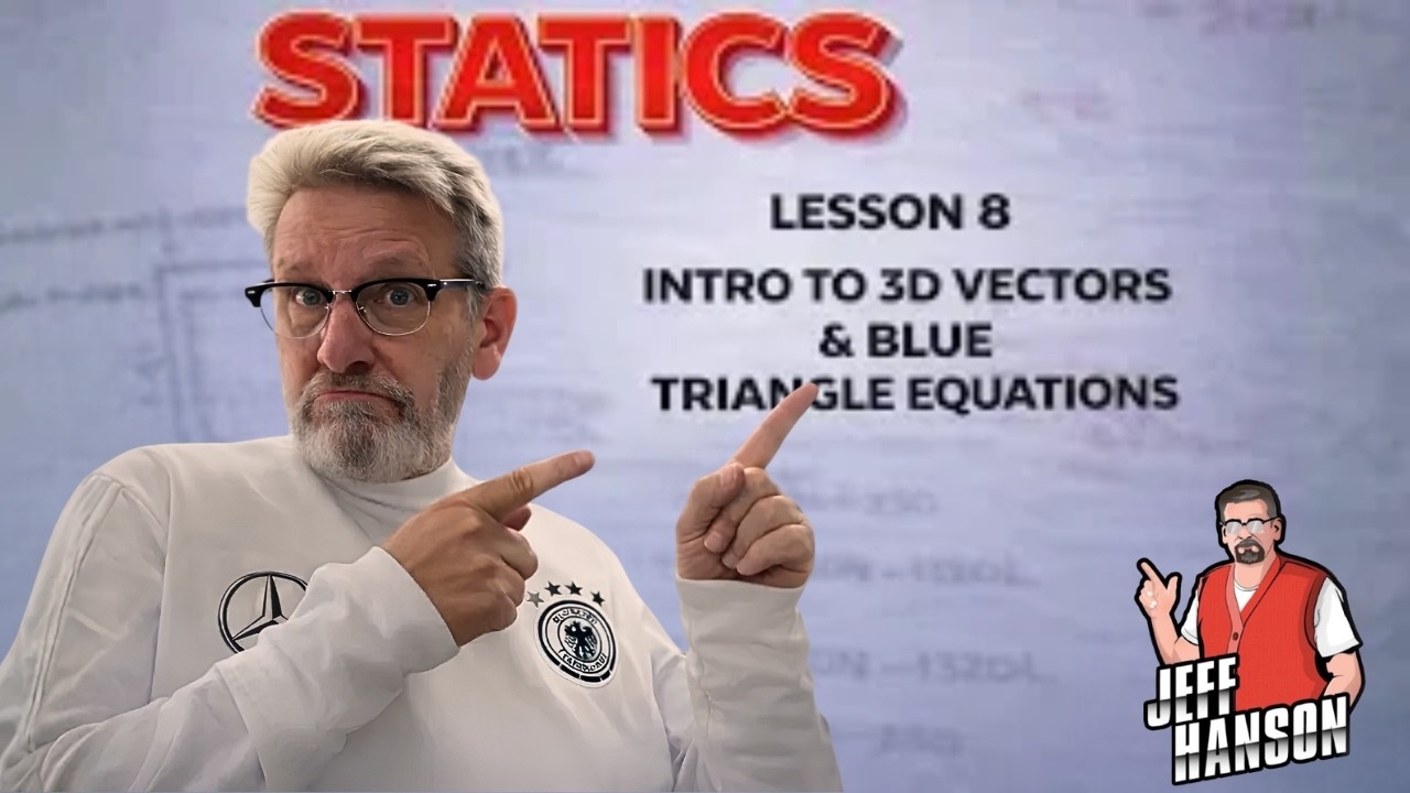 Statics: Lesson 8 - Intro to 3D Vectors, Deriving Blue Triangle Equations (Spherical Coordinates)