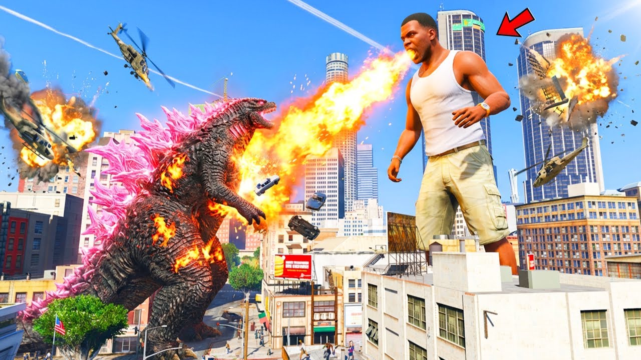 ФРАНКЛИН vs ГОДЗИЛЛА ҮЛКЕН ШАЙҚАСЫ (GTA V)