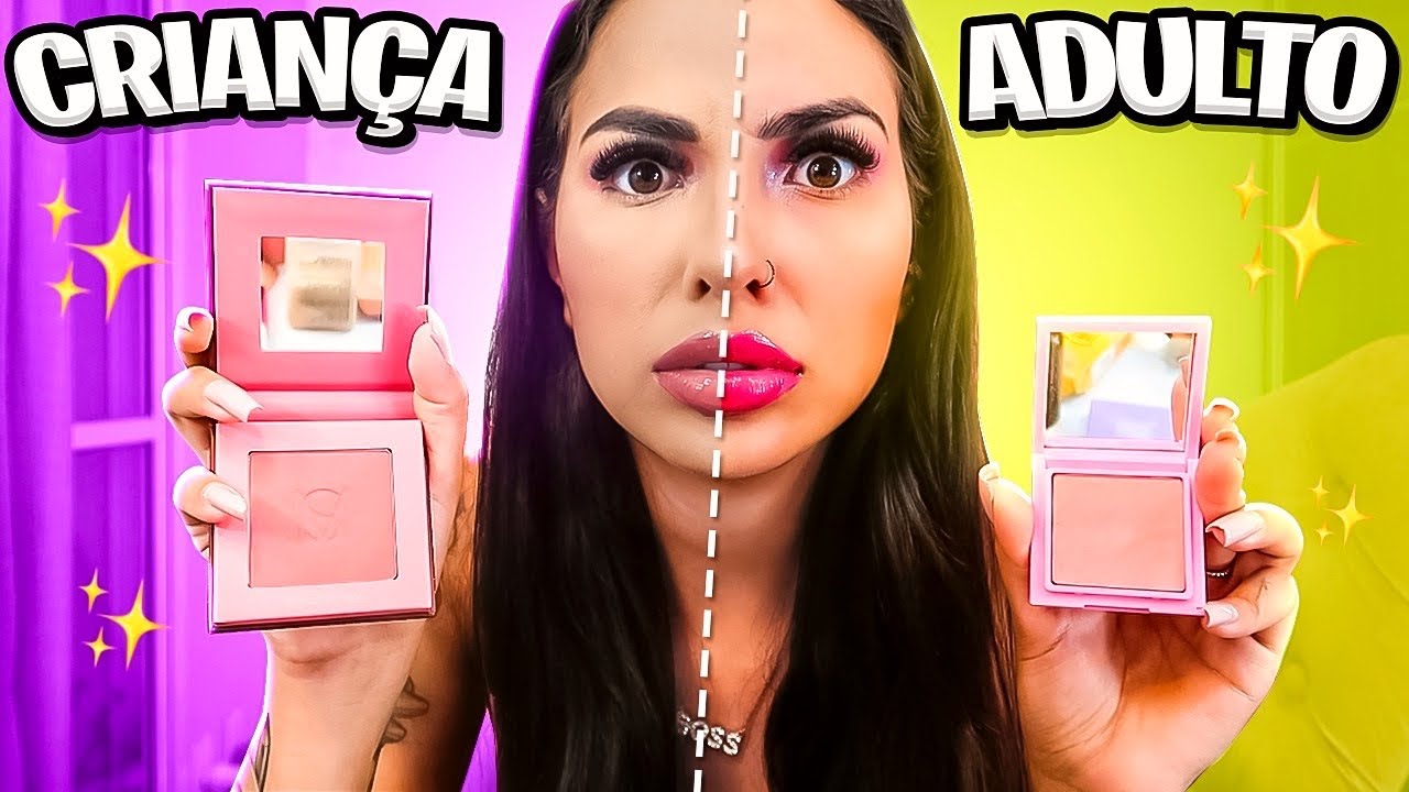 MAKE de CRIANÇA vs MAKE de ADULTO!! *batalha*