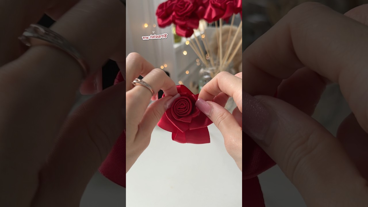 сколько раз я повторила про ленты и линейки ... 🥀 #tutorial #diy #giftidea #ribbonroses
