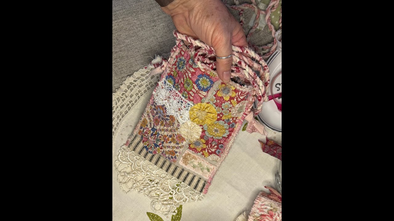 Sewing on Fabric Rope Strap for Cross Body Bag, class support video and chat. #slowstitchdqb