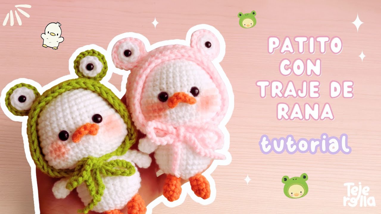 PATITO CON TRAJE DE RANA , tutorial paso a paso SUB 🇧🇷 🇺🇸 🇷🇺 🇮🇹 🇮🇳 🇫🇷 🇯🇵