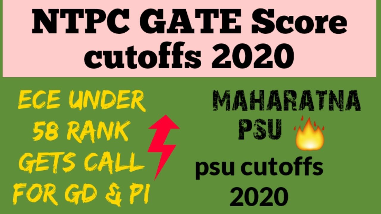 NTPC GATE Score cutoffs | 2020