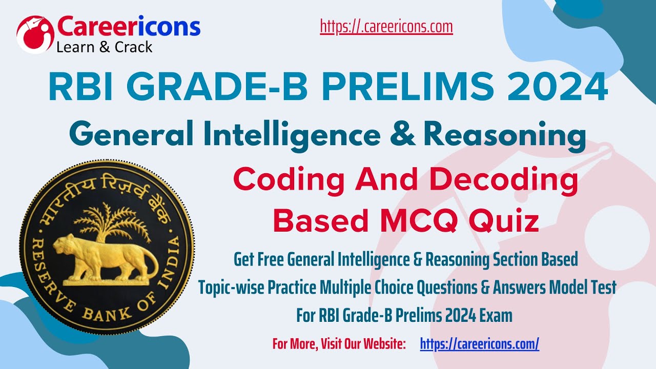 Coding And Decoding Reasoning Questions RBI Grade B Prelims 2024 Exam #rbi #rbigradeb #rbigradeb2024