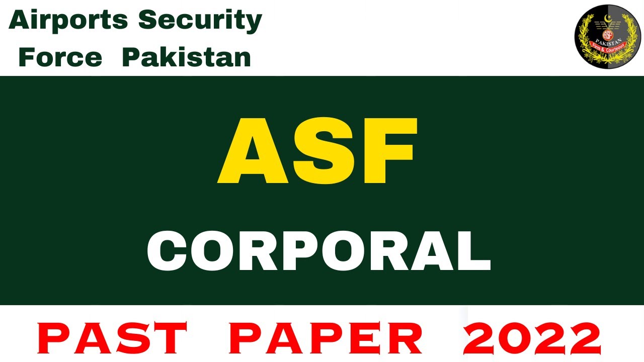 ASF  Corporal Past Paper 2022| Past Paper ASF | Morning Batch | GK Mcqs | GK Portion Mcqs |