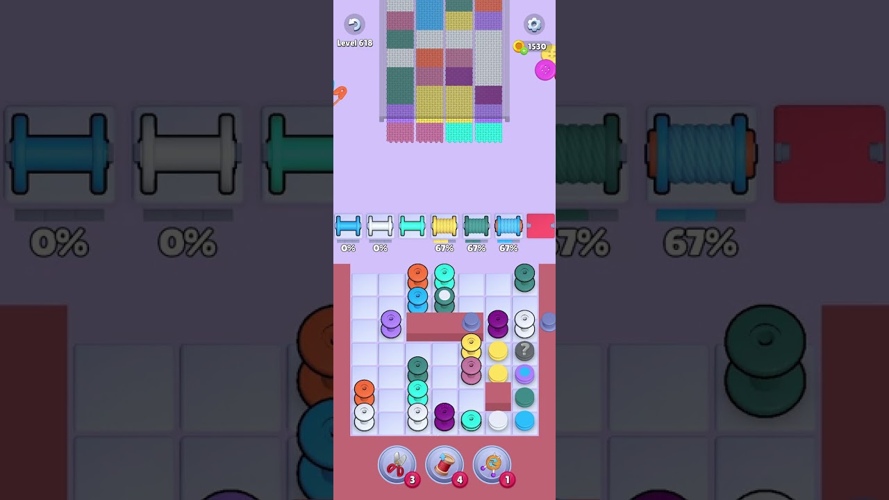 Knit Out Level 618 Solution #knitoutpuzzlegame #knitout #knitoutlevel #knitoutgame #level618