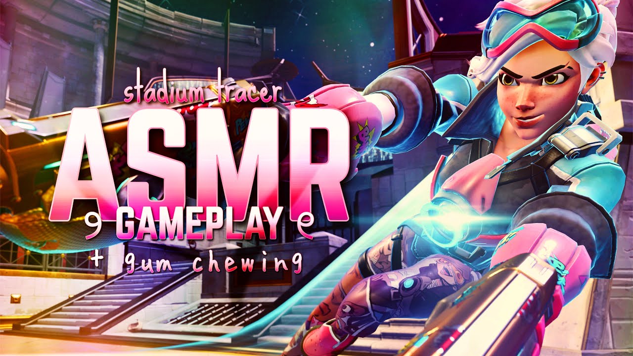 asmr┆⋆˚࿔ stadium tracer gaming — gum chewing & whispersss! ✦ ꒰ overwatch ꒱ ˚ ༘