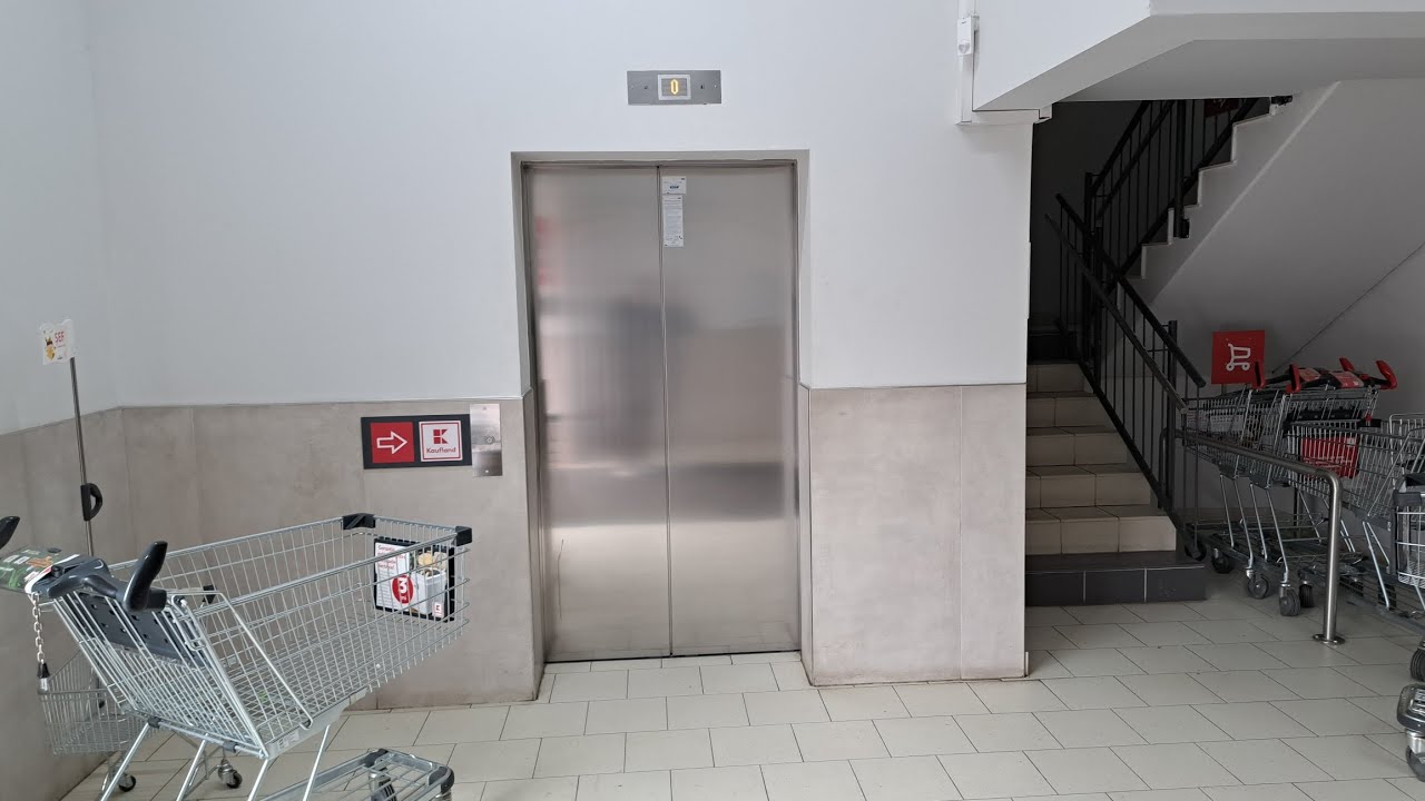Retake. Nice Kone TranSys MRL traction elevator @ Kaufland Turnu Măgurele, Berceni, Bucharest, RO