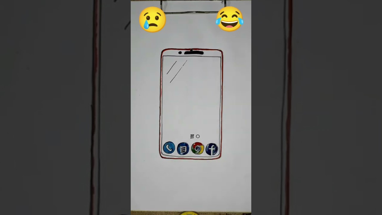📱🥺How to Draw MOBILE PHONE Easy😂🤣/ Easy phone drawing and colour #watercolour #smartphone #phone 📱
