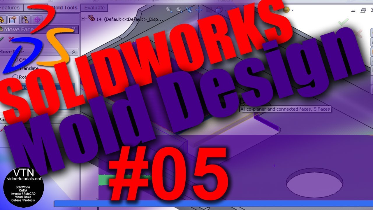 05 Undercut Analysis ( SOLIDWORKS Mold Design Tutorial )