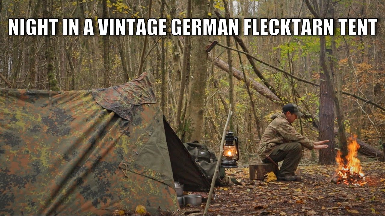 sleeping in a vintage canvas military german pup tent