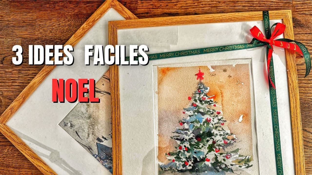 TUTO 3 idées d’aquarelle à offrir pour Noël 🎁 (tous niveaux)