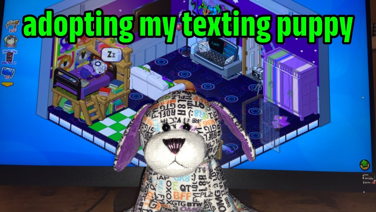 webkinz texting puppy adoption :3