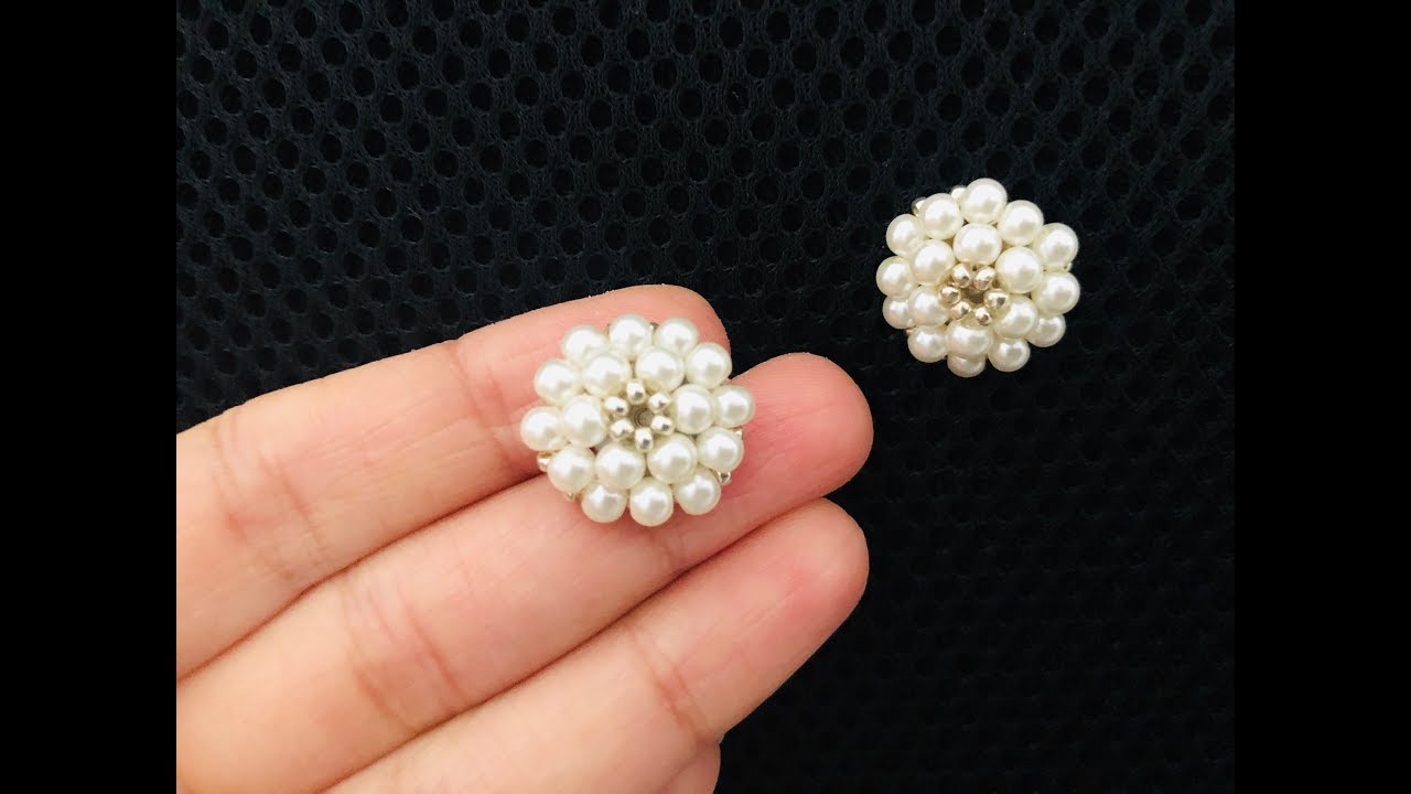 Beaded Stud Earrings || How to make Beaded Earrings || DIY Stud