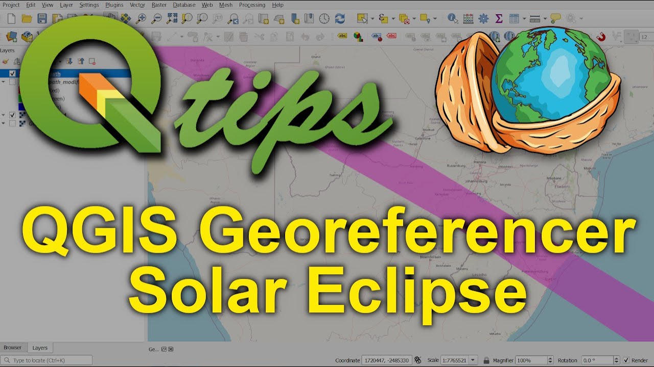 QGIS - Georeferencer (фиксация пути солнечного затмения)
