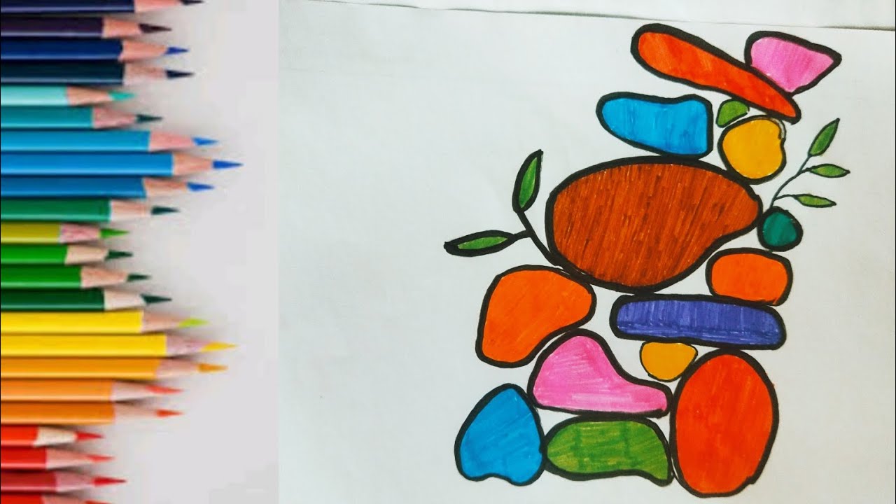 How To Draw Beautiful Rocks 🪨🪨🪨 || Drawing for kids 