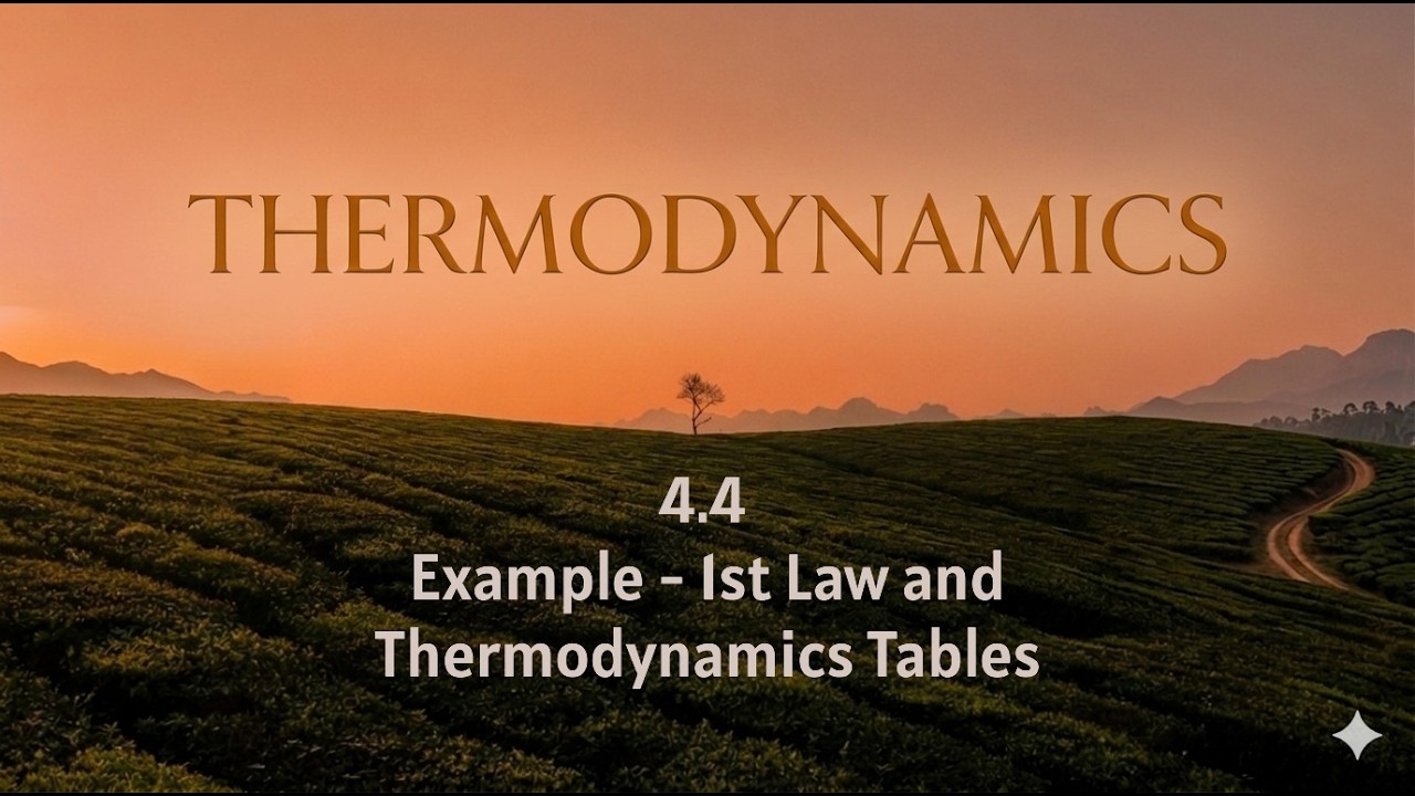 Thermodynamics 4.4 Example - 1st Law and Thermodynamics Tables