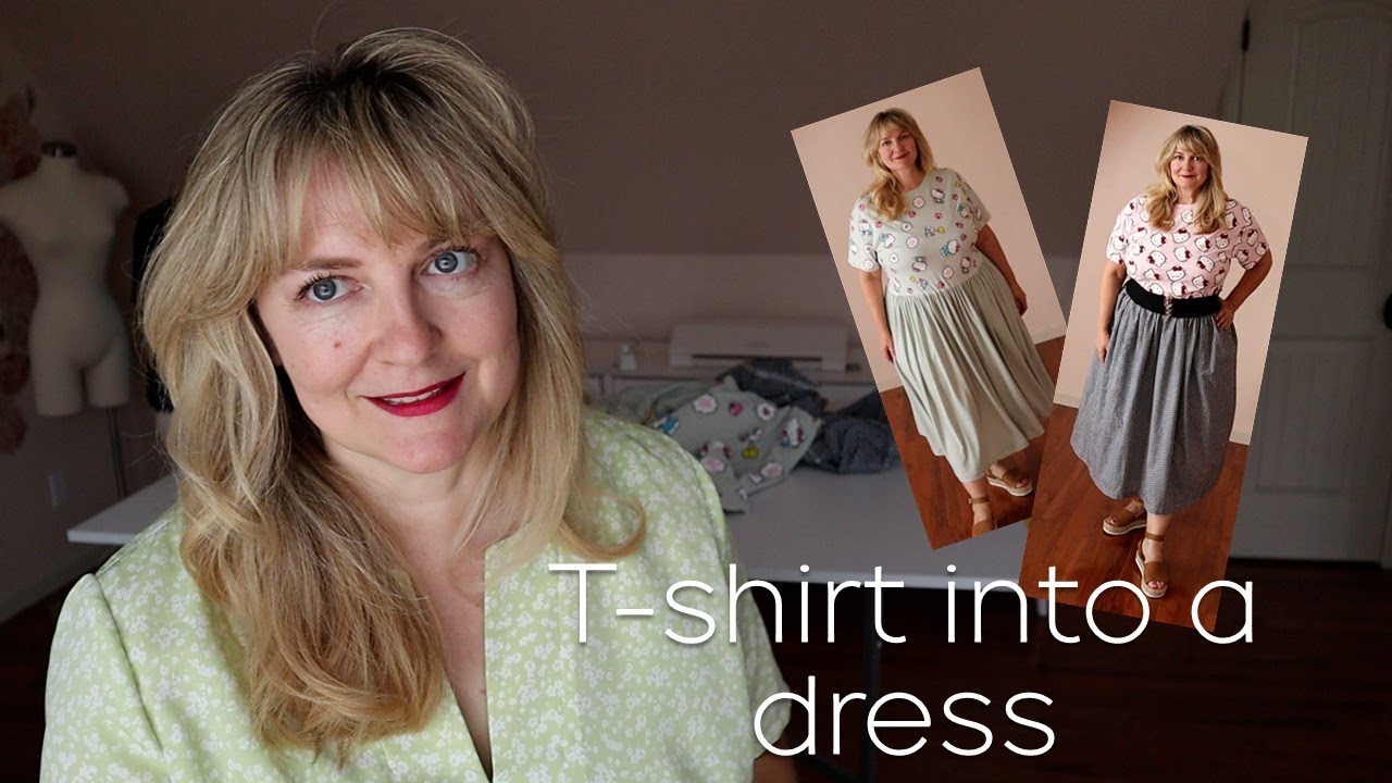 Easy T-shirt Into Dress With Pockets - No pattern needed - Hello Kitty