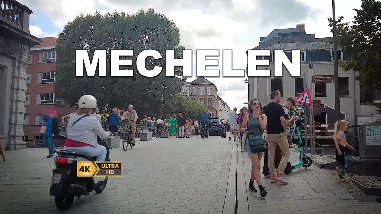 🇧🇪 MECHELEN - walking tour in a City in the Northern Belgium. 4k60fps
