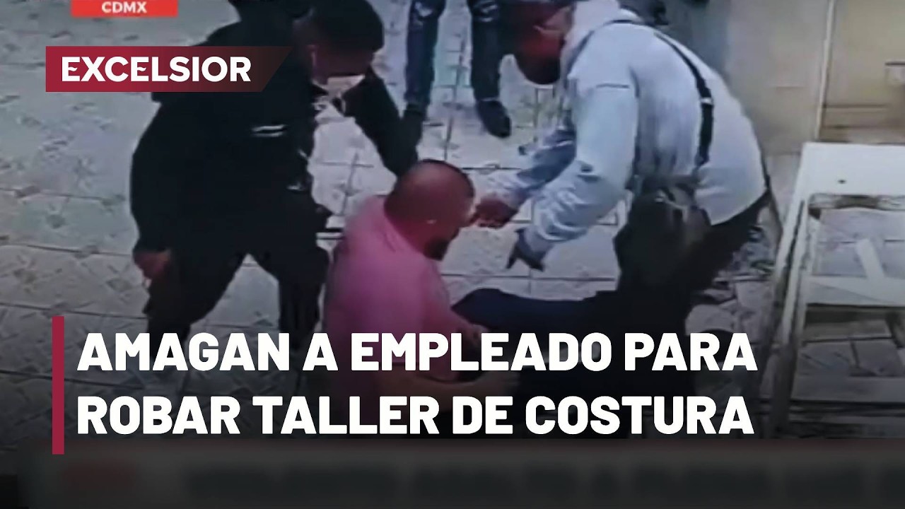 Cámaras de seguridad captan violento asalto en taller en la Gustavo A. Madero