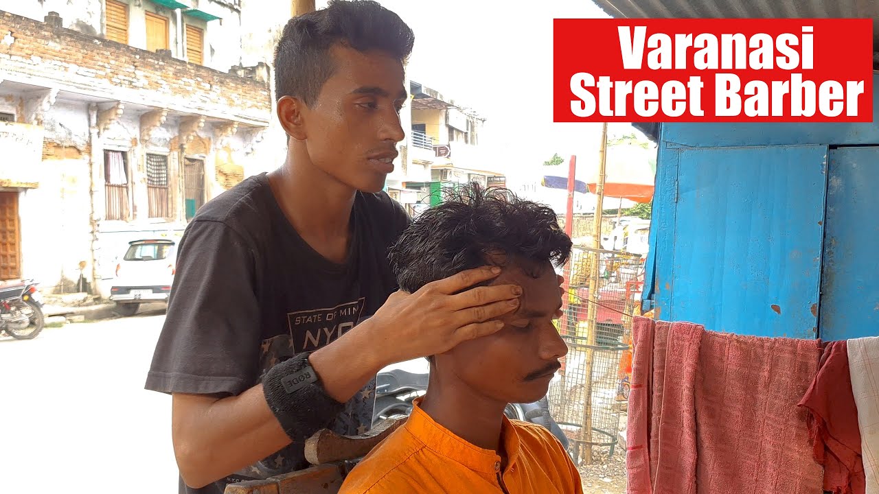 Varanasi Street Barber Head Massage to Master Cracker | Indian Massage