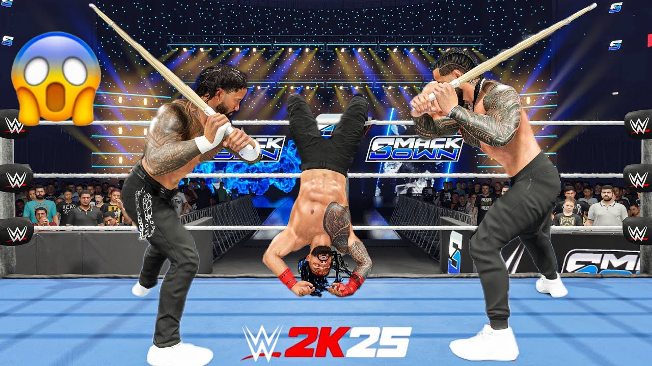 Джей Усо и Джимми Усо разгромили Романа Рейнса на Friday Night Smackdown | Геймплей WWE 2K25