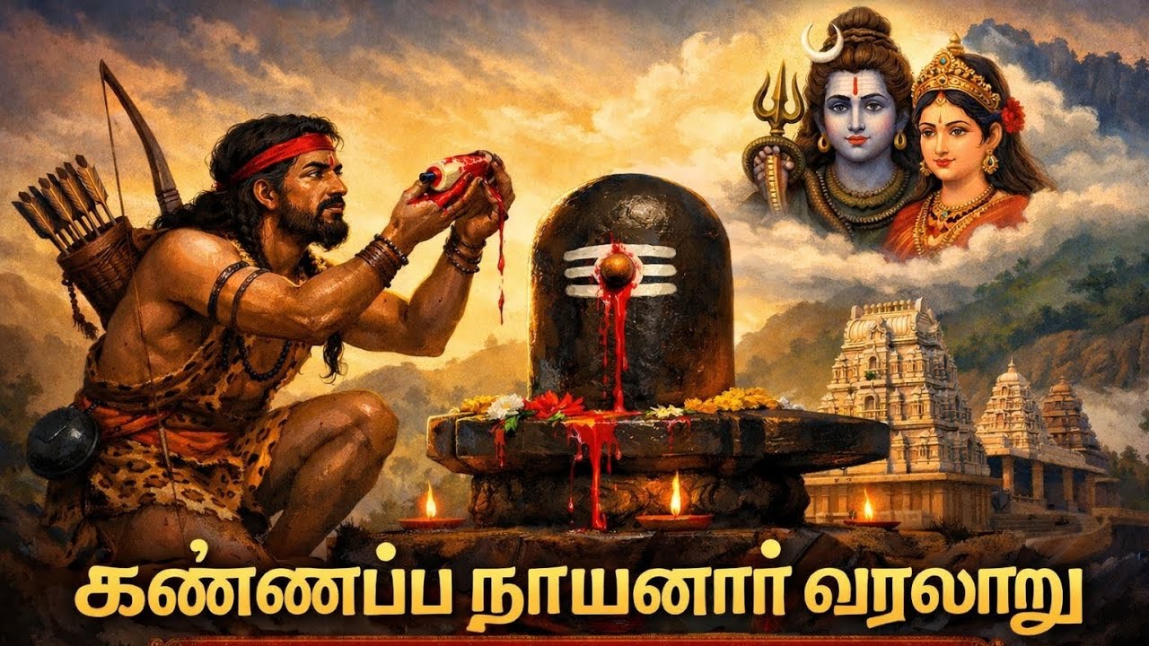 கண்ணப்ப நாயனார் - ஸ்ரீ காளஹஸ்தி ஸ்தல வரலாறு. #om #omnamahshivaya #kannappanayanar #trending #viral