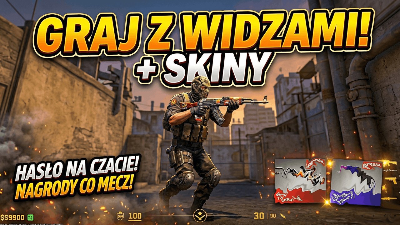 GRY Z WIDZAMI O NAGRODY! 🎁 PSC, SKINY I INNE 🔥 GRAMY PREMIERY / TURNIEJOWE 👑 LIVE CS2 - !ps