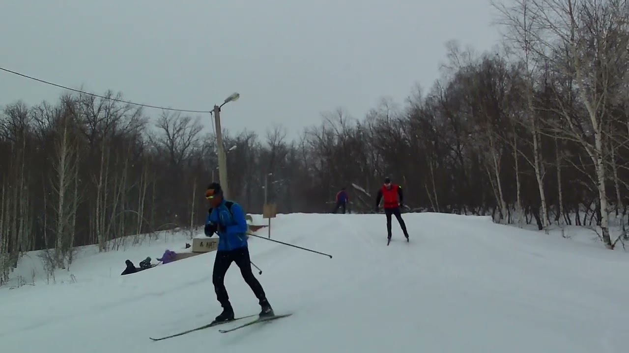 Лыжная тренировка в группе. 1 часть.