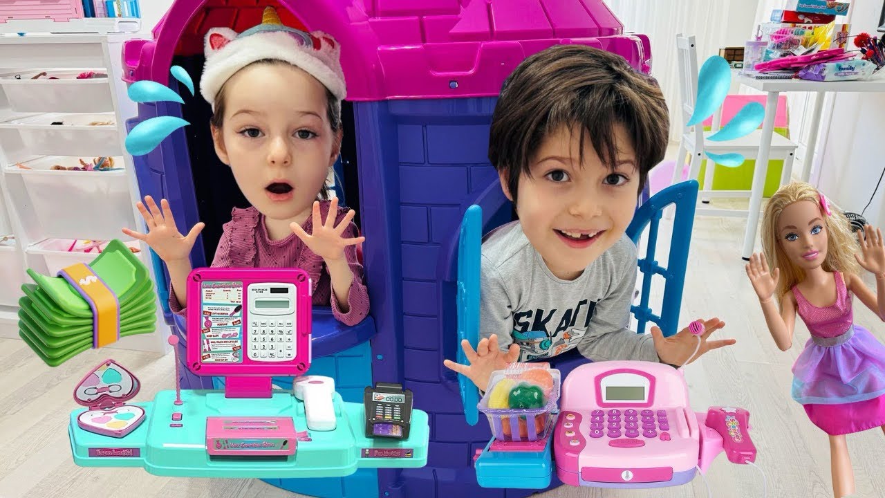 Kız Oyunları!ADA VE TALHA MARKETÇİLİK OYUNU!Eğitici Kız Evcilik Market Videosu@elifsinemtv #funny