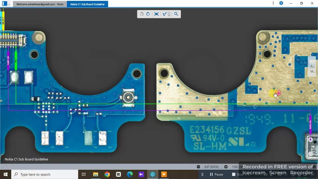 Nokia C1 TA-1165 Sub Board Diagram | Charging, Audio & Network Hardware Solution Step by Step Guide