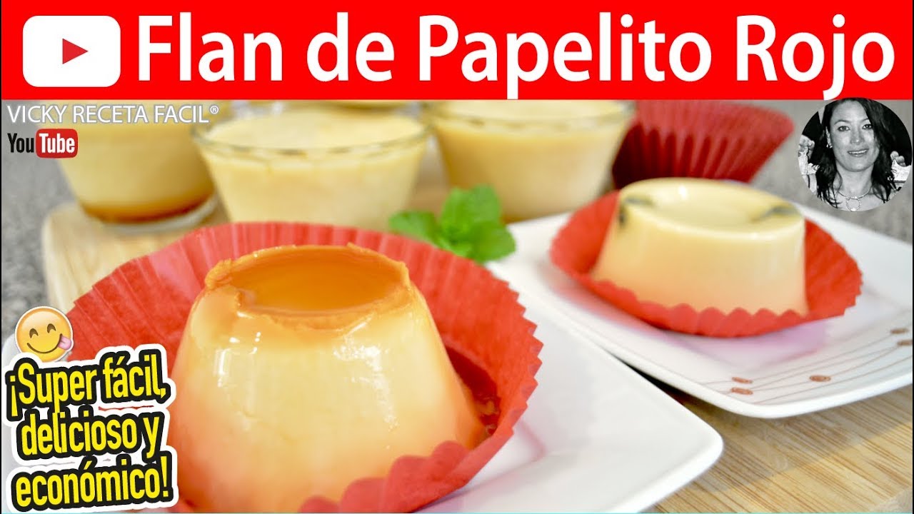 Cómo hacer FLAN DE PAPELITO ROJO O FLAN DE MAIZENA |  Vicky Receta Facil