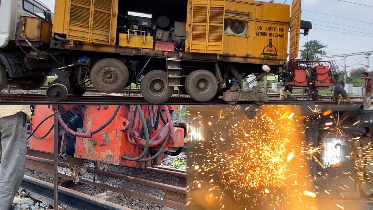Rails Flash butt welding with mobile lorry machine