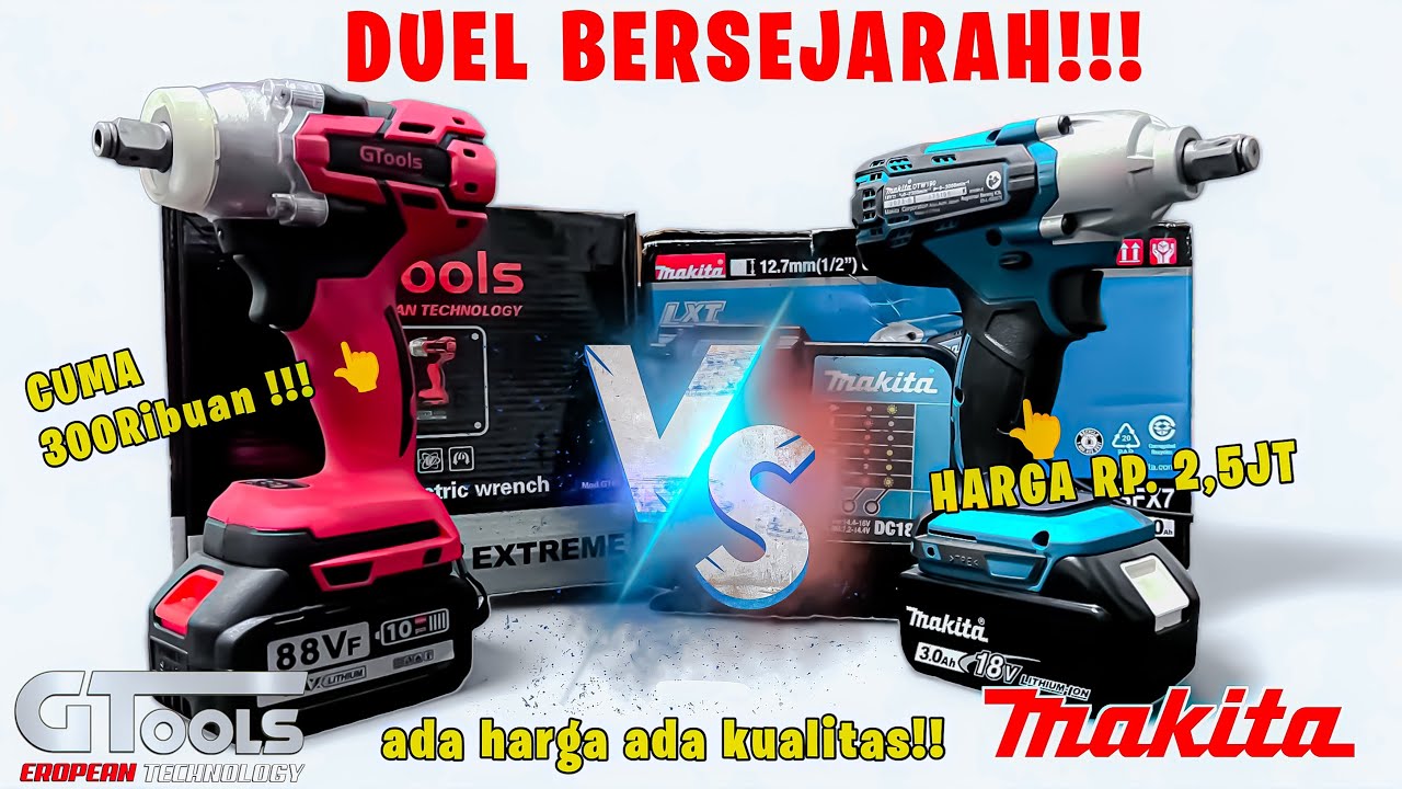 DUEL IMPACT WRENCH MAKITA VS GTOOLS . ADA HARGA ADA KUALITAS !!!