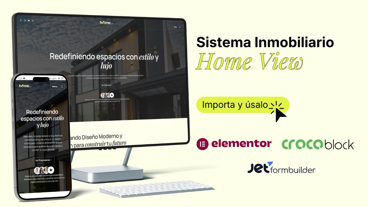 Plantilla Inmobiliaria Básica con Listing Dinámico y Filtros | Home View + WordPress