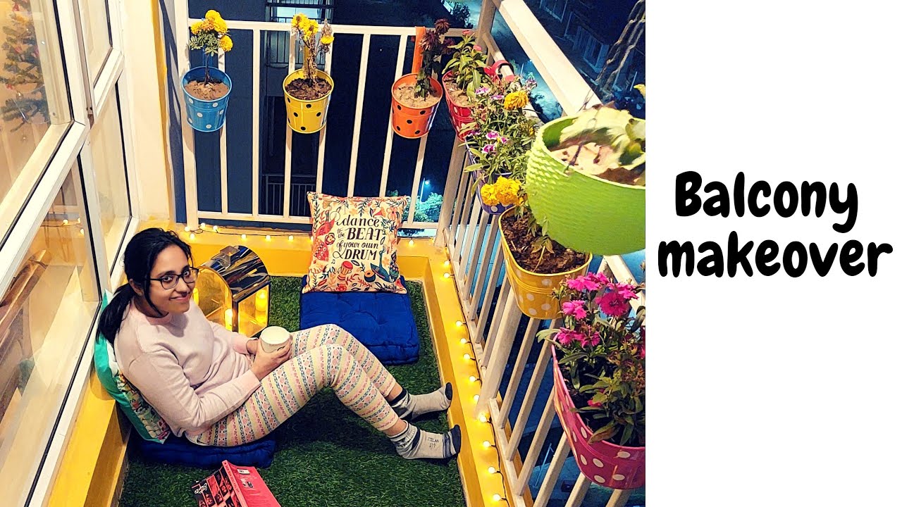 Extreme Balcony Makeover | Small balcony decor ideas with miniature garden setting | Balcony decor |