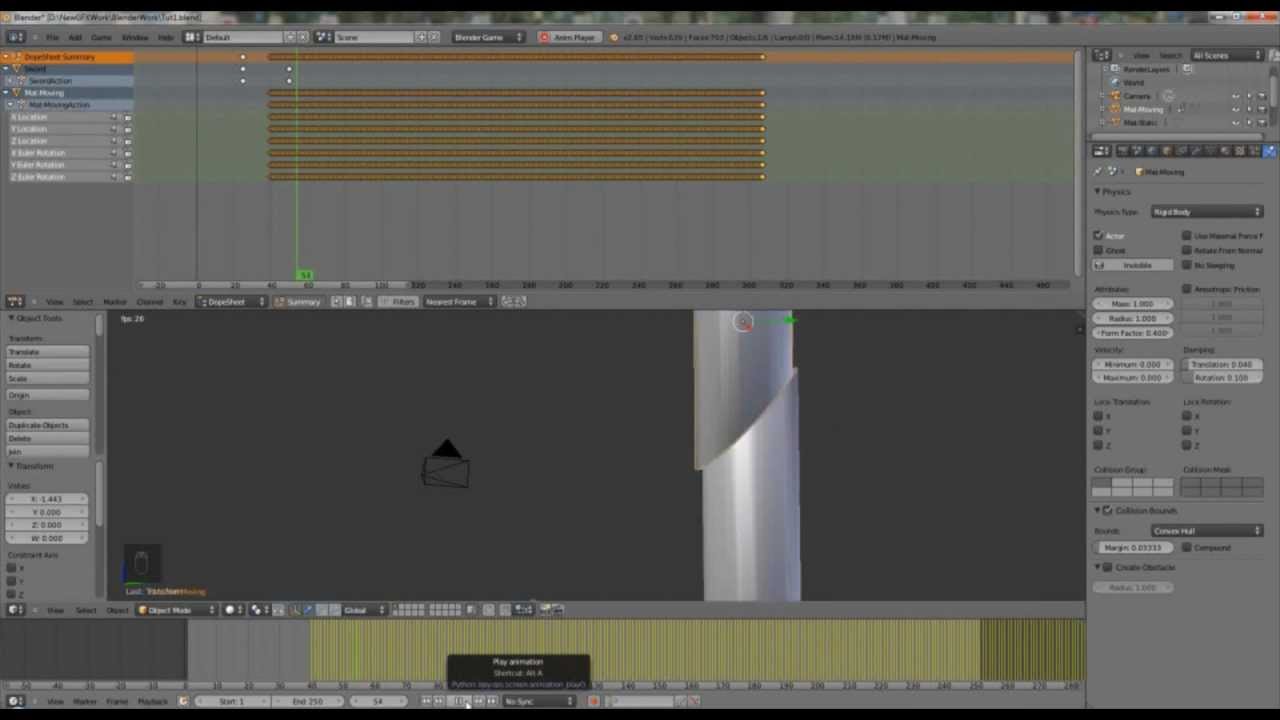 Blender 2.65 - Game Engine Physics into Animation