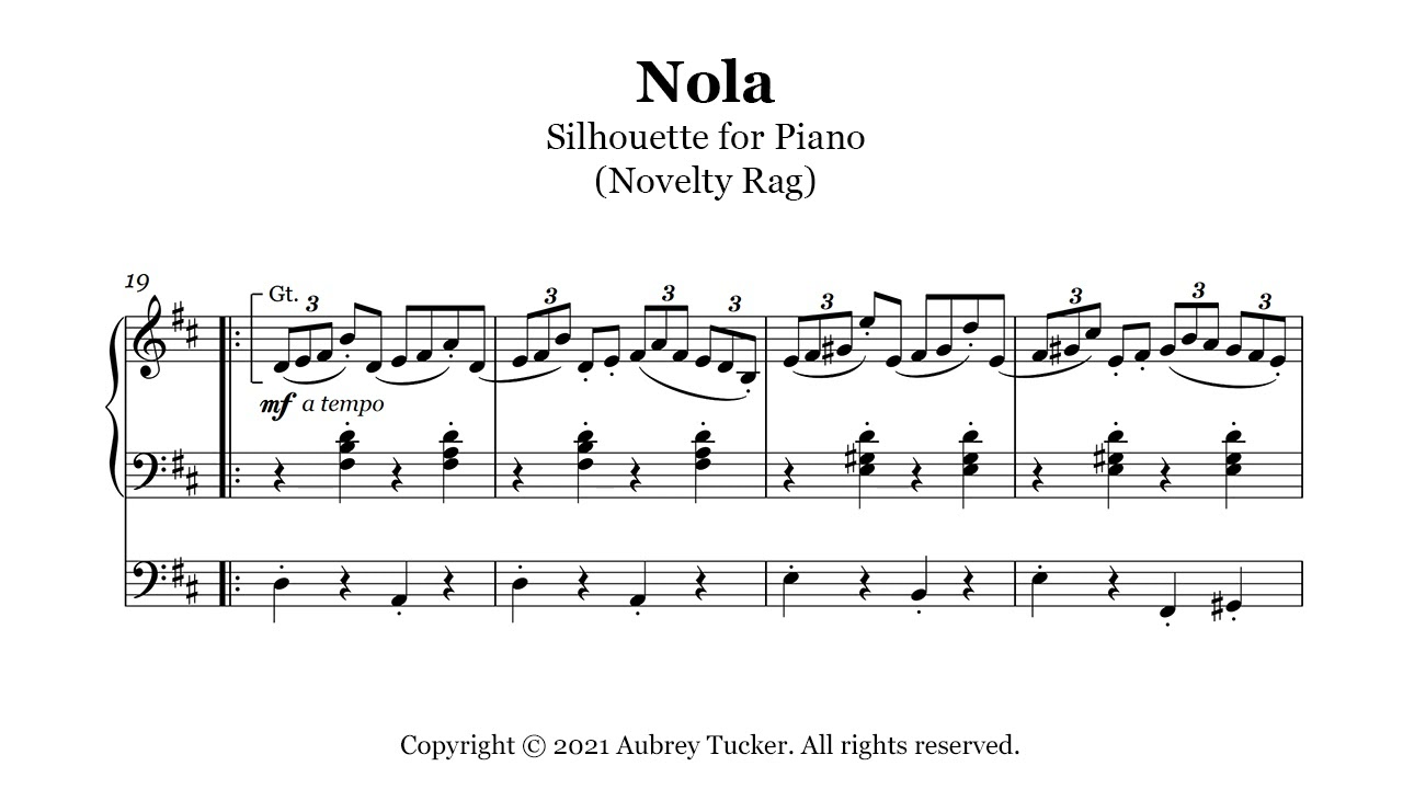 Organ: Nola (Silhouette for Piano / Novelty Rag) - Felix Arndt