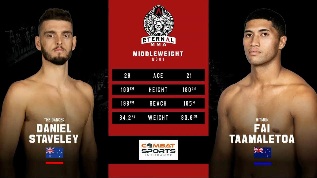 ETERNAL MMA 54 - DANIEL STAVELEY VS FAI TAAMALETOA - MMA FIGHT VIDEO