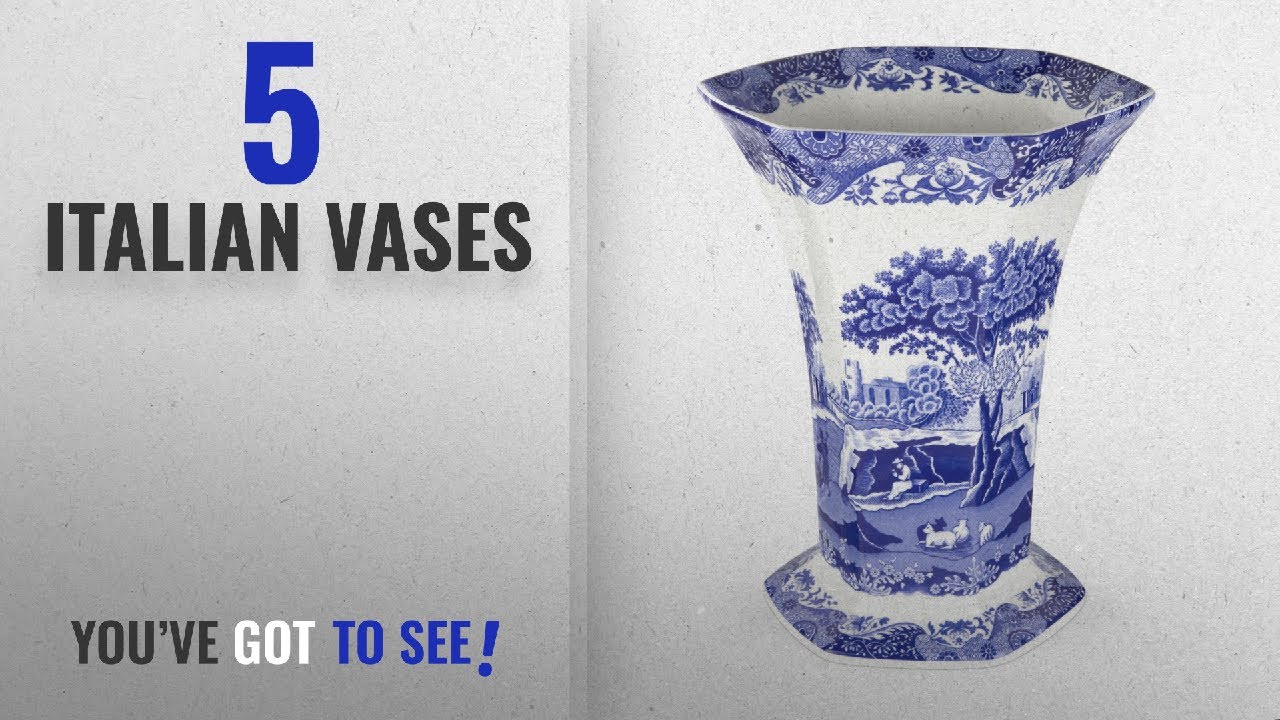 Top 10 Italian Vases [2018 ]: Spode Blue Italian Hexagonal Vase