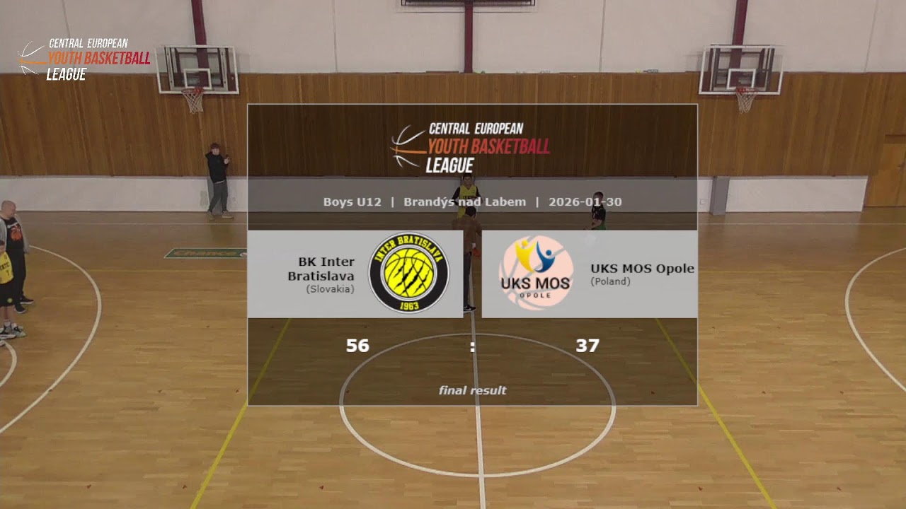 CEYBL U12, 30. 1. 2026, Inter Bratislava - UKS MOS Opole