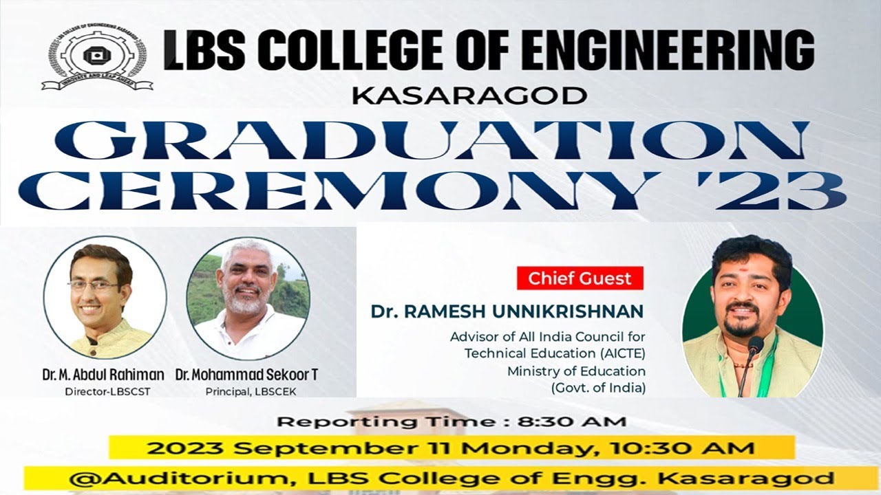 LBS COLLEGE OF ENGINEERING, KASARAGOD GRADUATION CEREMONY 23 LIVE CAST