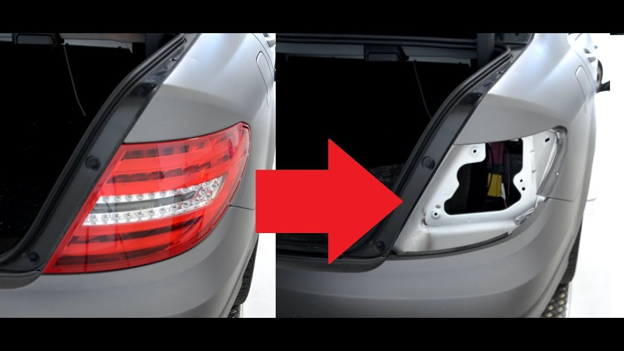 How to remove the Tail Light and replace bulbs Mercedes C Class W204 2012