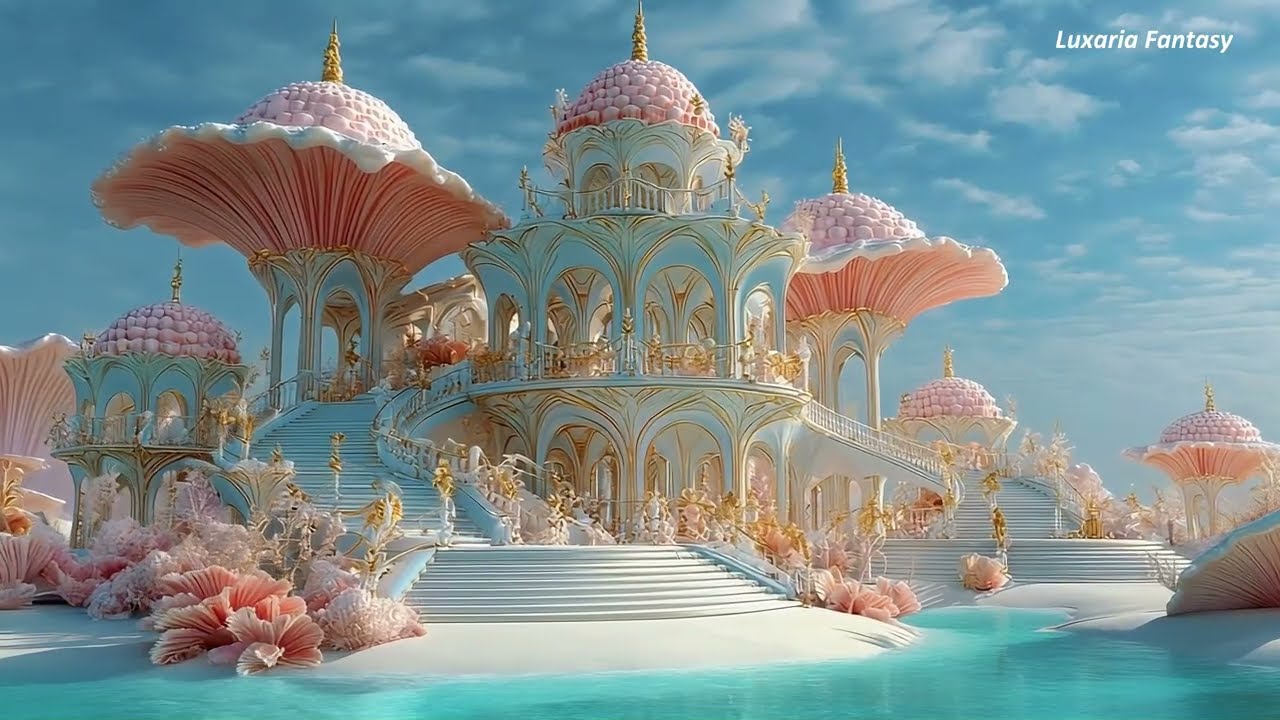 Moonlight Over the Seashell Palace | A Tranquil Fantasy Journey to the Sea