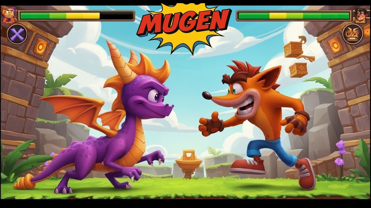 Mugen : Spyro The Dragon Vs Crash Bandicoot (Four Battle) (Request)